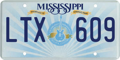 MS license plate LTX609