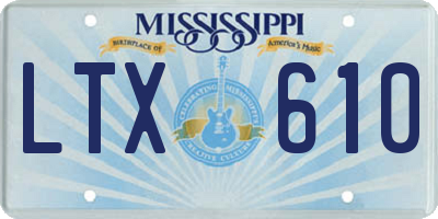 MS license plate LTX610