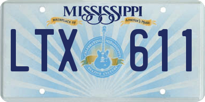 MS license plate LTX611