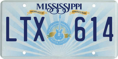MS license plate LTX614