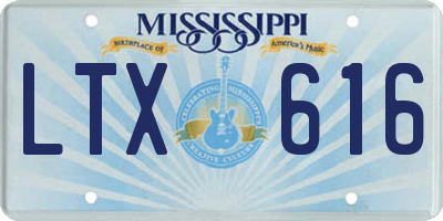 MS license plate LTX616