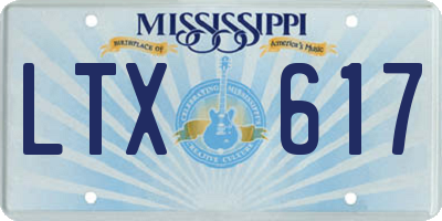 MS license plate LTX617