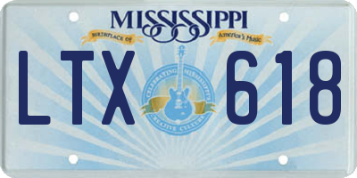 MS license plate LTX618
