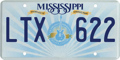 MS license plate LTX622