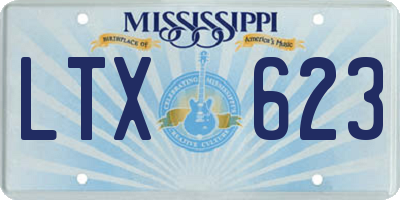 MS license plate LTX623