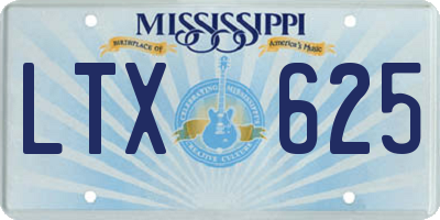 MS license plate LTX625