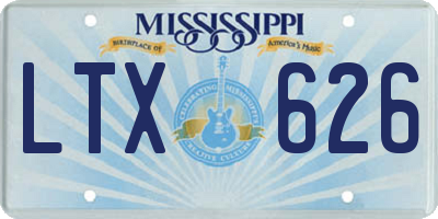 MS license plate LTX626