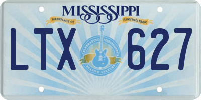 MS license plate LTX627