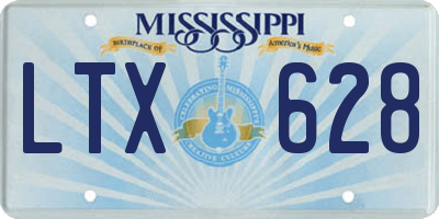 MS license plate LTX628