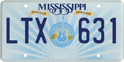 MS license plate LTX631