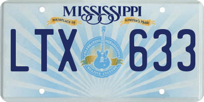 MS license plate LTX633