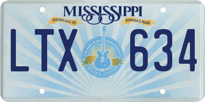 MS license plate LTX634