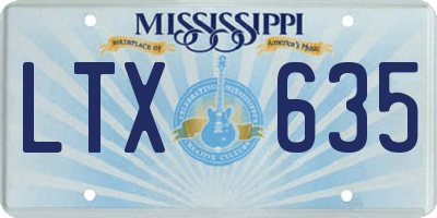 MS license plate LTX635
