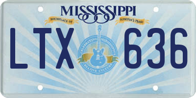 MS license plate LTX636