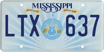 MS license plate LTX637