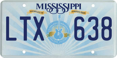 MS license plate LTX638