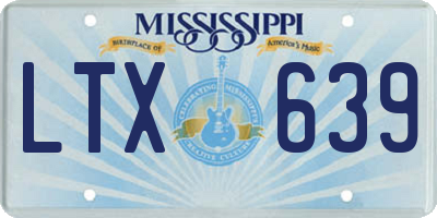 MS license plate LTX639