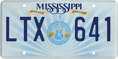 MS license plate LTX641