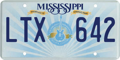 MS license plate LTX642