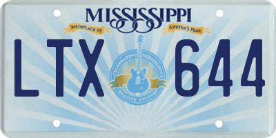 MS license plate LTX644