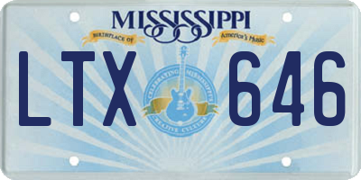 MS license plate LTX646