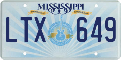 MS license plate LTX649