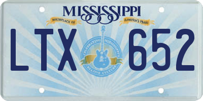 MS license plate LTX652