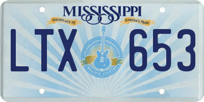 MS license plate LTX653