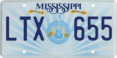 MS license plate LTX655