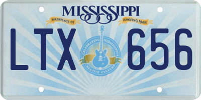 MS license plate LTX656
