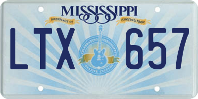 MS license plate LTX657
