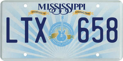 MS license plate LTX658