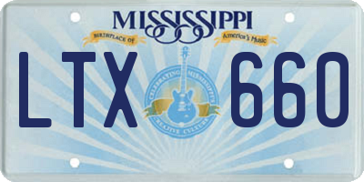 MS license plate LTX660