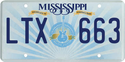 MS license plate LTX663