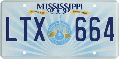 MS license plate LTX664