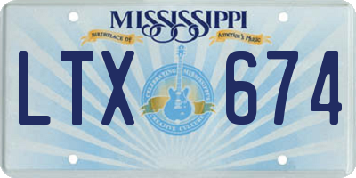 MS license plate LTX674