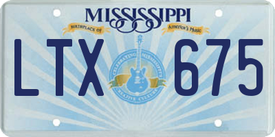 MS license plate LTX675