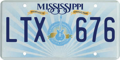 MS license plate LTX676