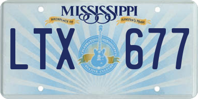 MS license plate LTX677