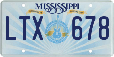 MS license plate LTX678