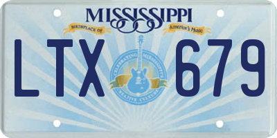 MS license plate LTX679