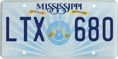 MS license plate LTX680
