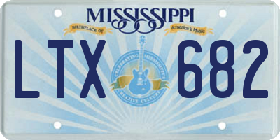 MS license plate LTX682