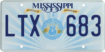 MS license plate LTX683