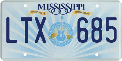 MS license plate LTX685