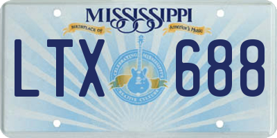 MS license plate LTX688