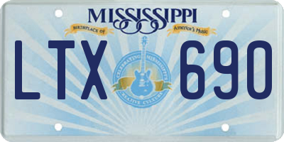 MS license plate LTX690