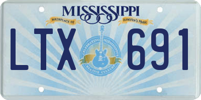 MS license plate LTX691