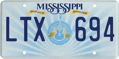 MS license plate LTX694