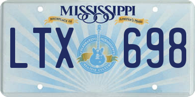MS license plate LTX698